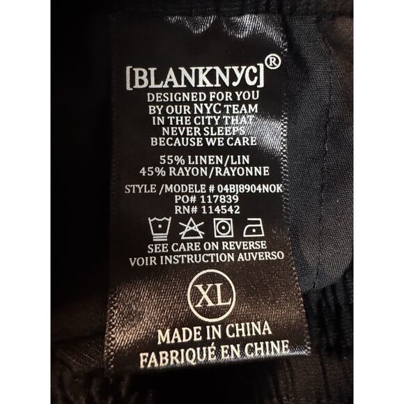 BLANKNYC Womens Size XL Linen Blend Casual Black Shorts Pull On Drawstring NEW - Picture 6 of 7